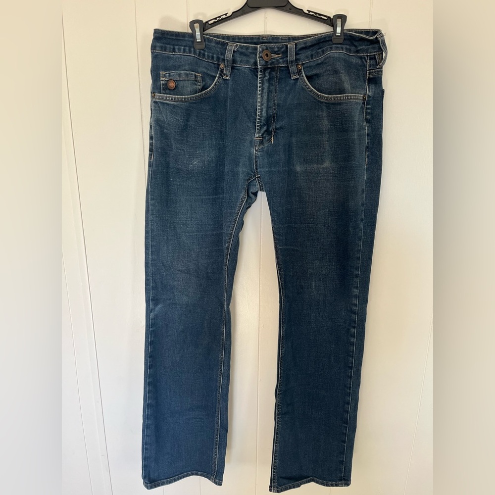 Six-x Buffalo David Bitton Dark Blue Straight Stretch Jeans Measures 34x30